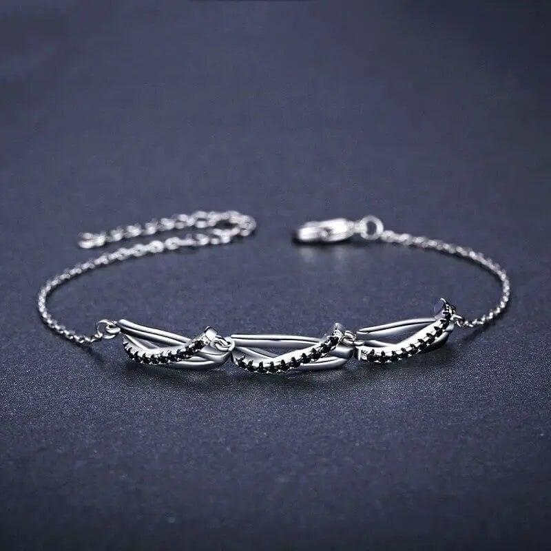 Close-up of Sparkloop zircon ring bracelet for women