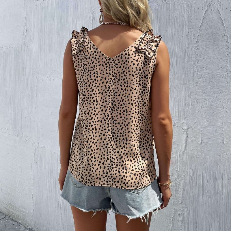 Back view of Leopard Print Sleeveless Top