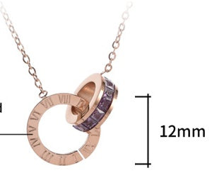 Women's Roman Numeral Ring Titanium Steel Necklace - Trendy