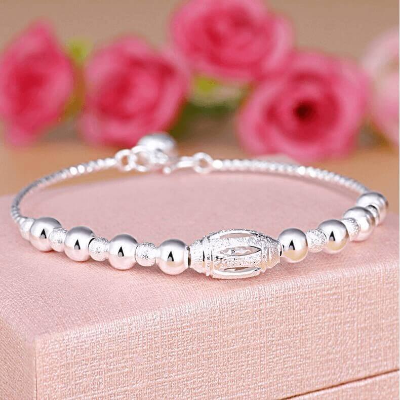 Copper Plated Silver Bell Bead Bracelet