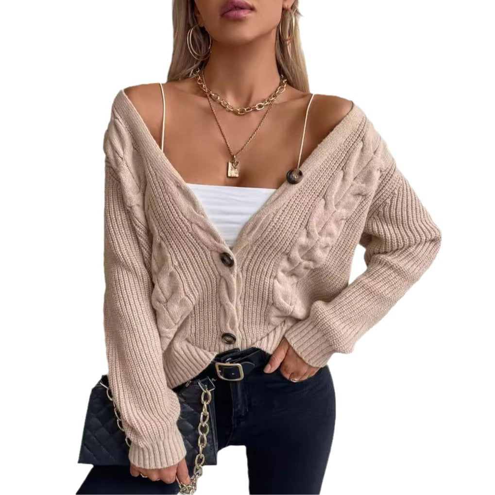 Women's Twist Knitted Cardigan - Trendy