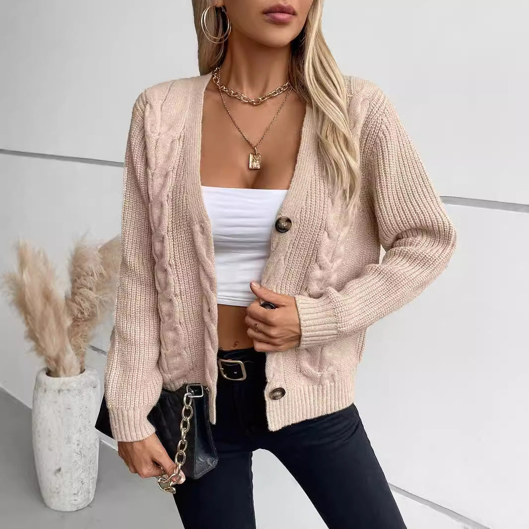 Women's Twist Knitted Cardigan - Trendy
