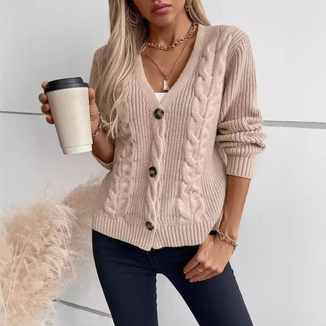 Women's Twist Knitted Cardigan - Trendy