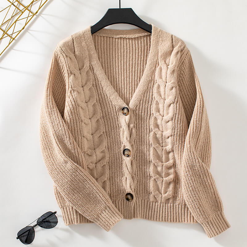 Women's Twist Knitted Cardigan - Trendy