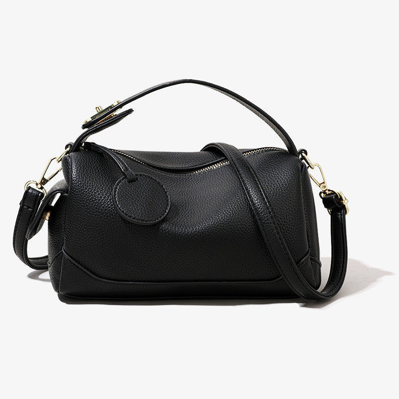 Close up of black Pillow soft pu crossbody for women