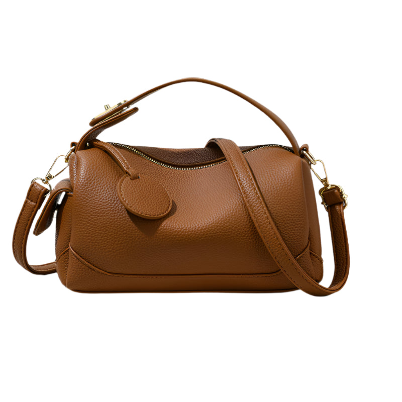 Close up of dark brown Pillow soft pu crossbody for women