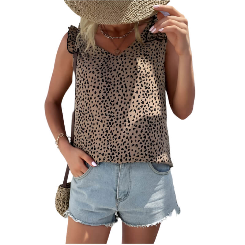 Close-up of Wild spirit leopard tank for women