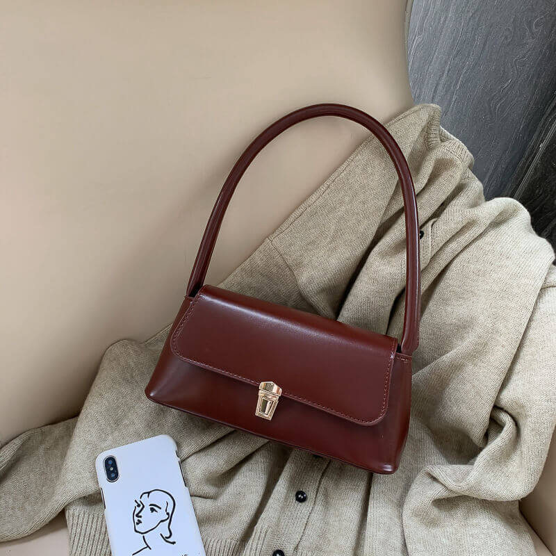 Dark brown Charm French shoulder bag for women