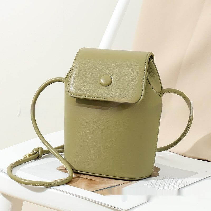 Green Luxe small pu leather crossbody bag for women
