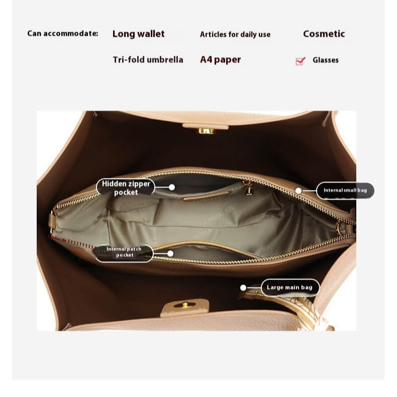 Interior view of Everyday luxe carryall tote for women
