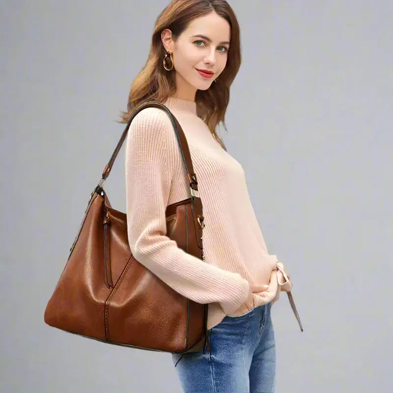 Homepage image of model carrying the BellaStrap shoulder Bag for women