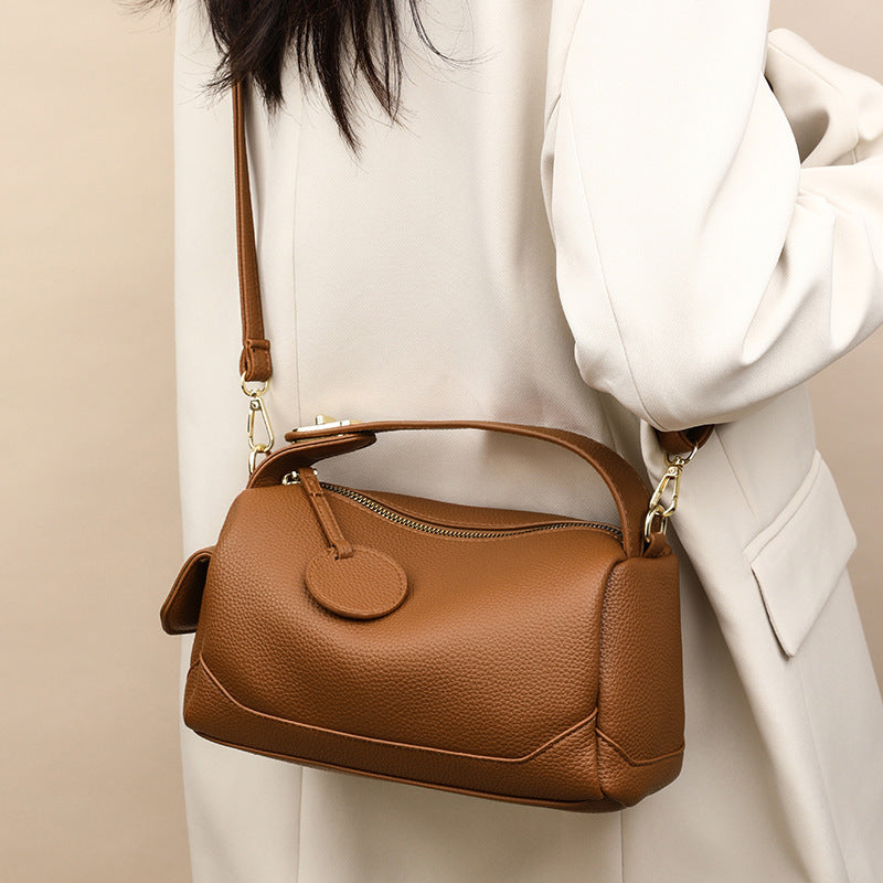 Model crossbody carrying dark brown Pillow soft pu crossbody for women