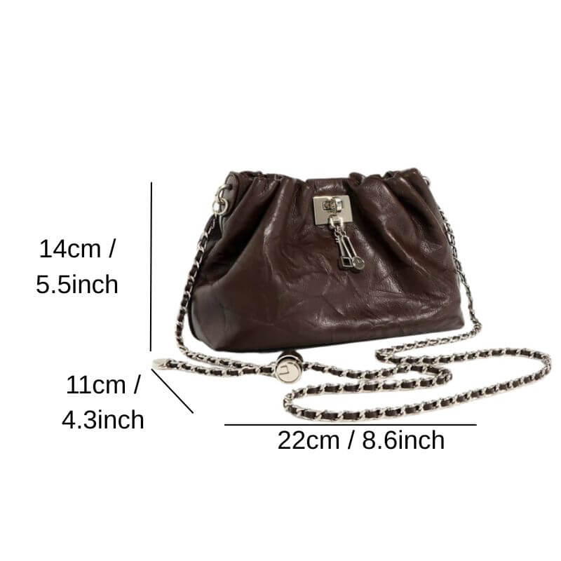 Size guide of Folds of elegance crossbody for women