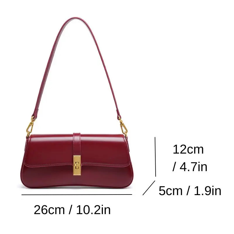 Size guide of Mocha Luxe shoulder bag for women