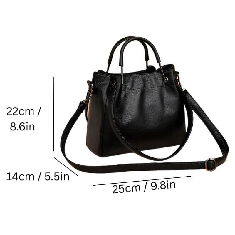 Size guide of Retro chic pu leather bucket bag for women