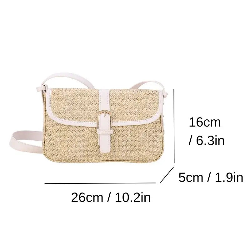 Size guide of Summer Vibes straw satchel bag for women