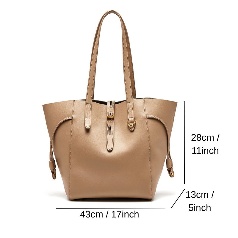 Size guide of Versatile elegance leather tote bag for women