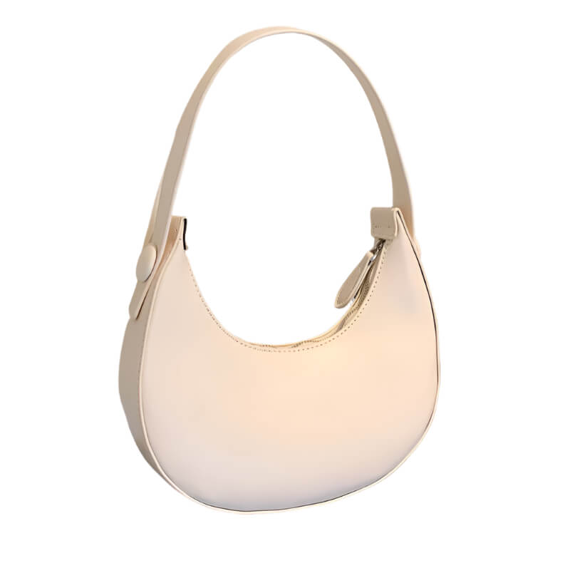 White Vintage dumpling shoulder bag for women