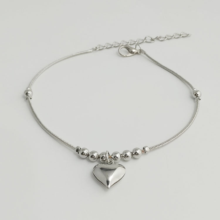 Big Big Love Heart Pendant Anklet - Trendy
