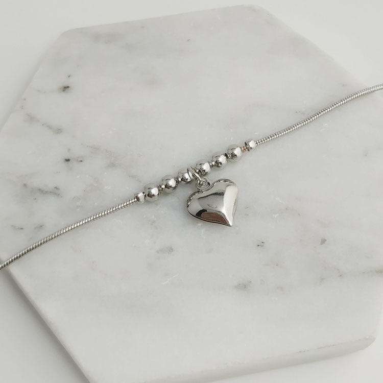 Big Big Love Heart Pendant Anklet - Trendy