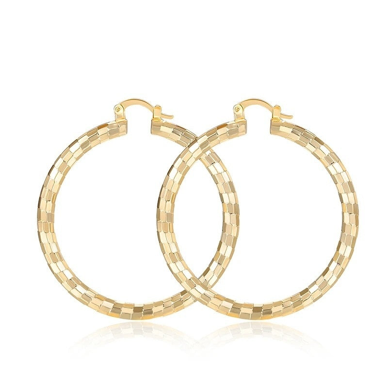 Circle-Shaped Electroplating Hoop Earrings for Women - Trendy