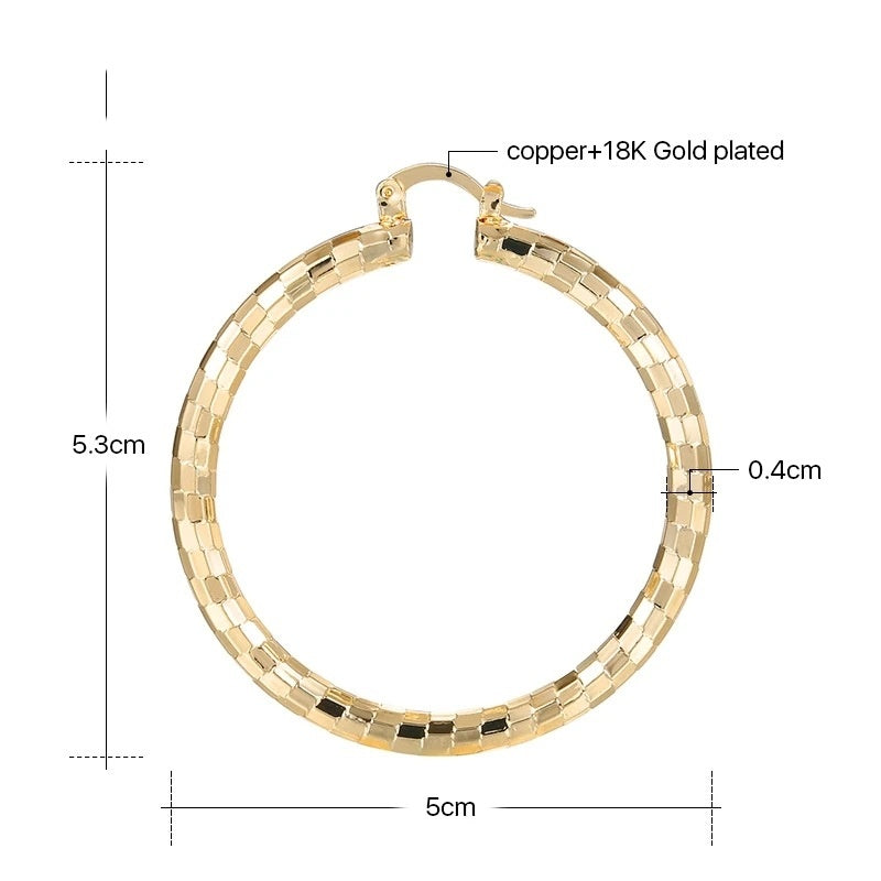 Circle-Shaped Electroplating Hoop Earrings for Women - Trendy