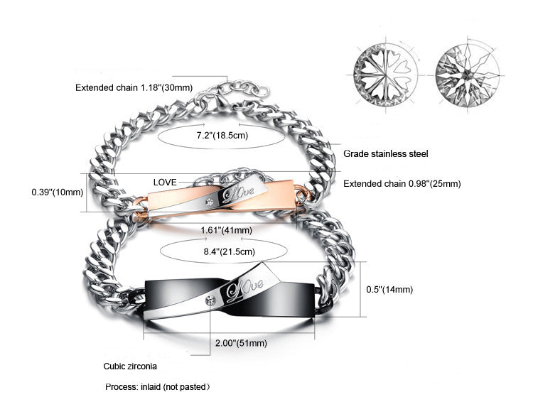 Couple Cross Love Design Bracelet - Trendy
