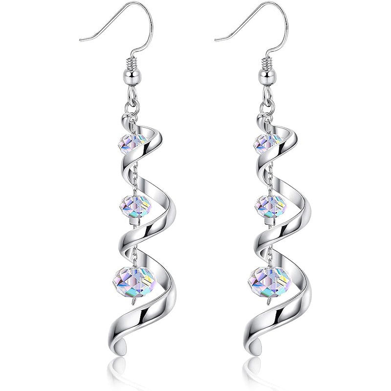 Fashion Spiral Ribbon Multi Teardrop Dangle Earrings for Women - Trendy