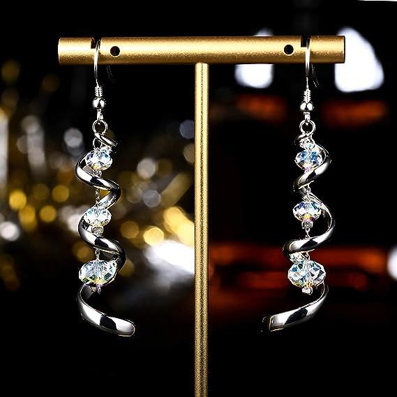 Fashion Spiral Ribbon Multi Teardrop Dangle Earrings for Women - Trendy