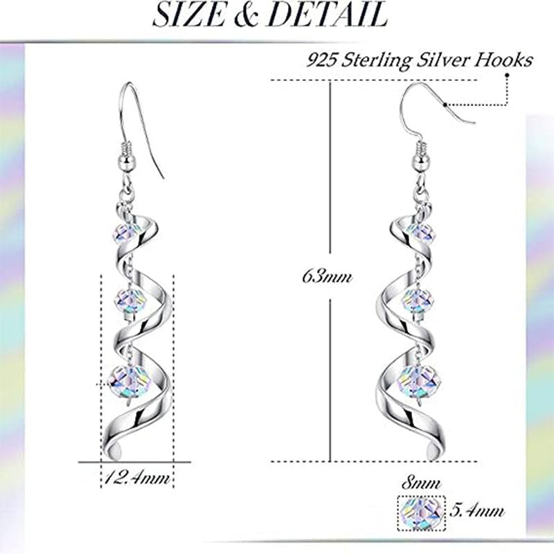 Fashion Spiral Ribbon Multi Teardrop Dangle Earrings for Women - Trendy