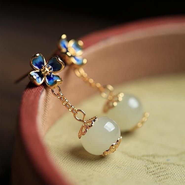 Flower Four Leaves Clover Dangle Earrings for Women - Trendy