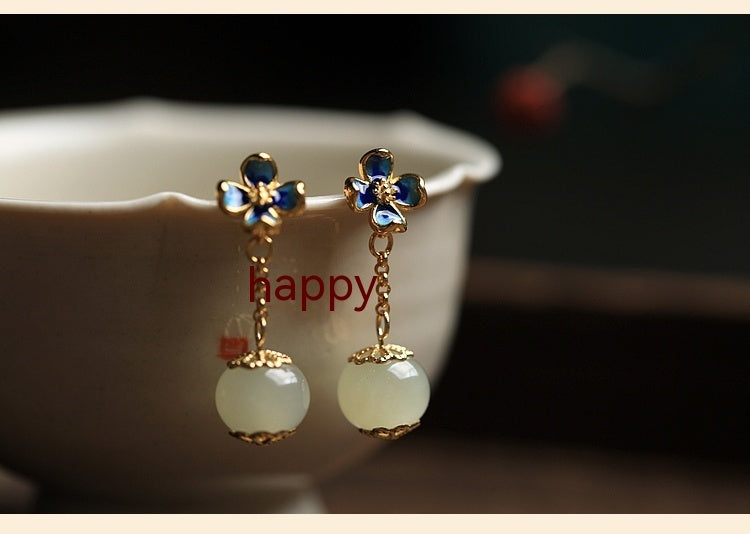 Flower Four Leaves Clover Dangle Earrings for Women - Trendy