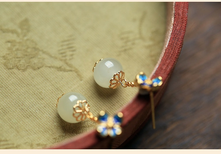 Flower Four Leaves Clover Dangle Earrings for Women - Trendy