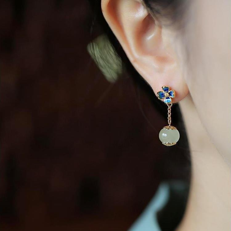 Flower Four Leaves Clover Dangle Earrings for Women - Trendy