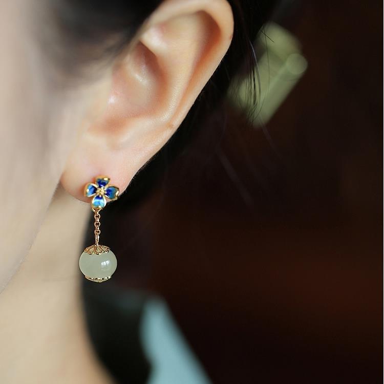 Flower Four Leaves Clover Dangle Earrings for Women - Trendy