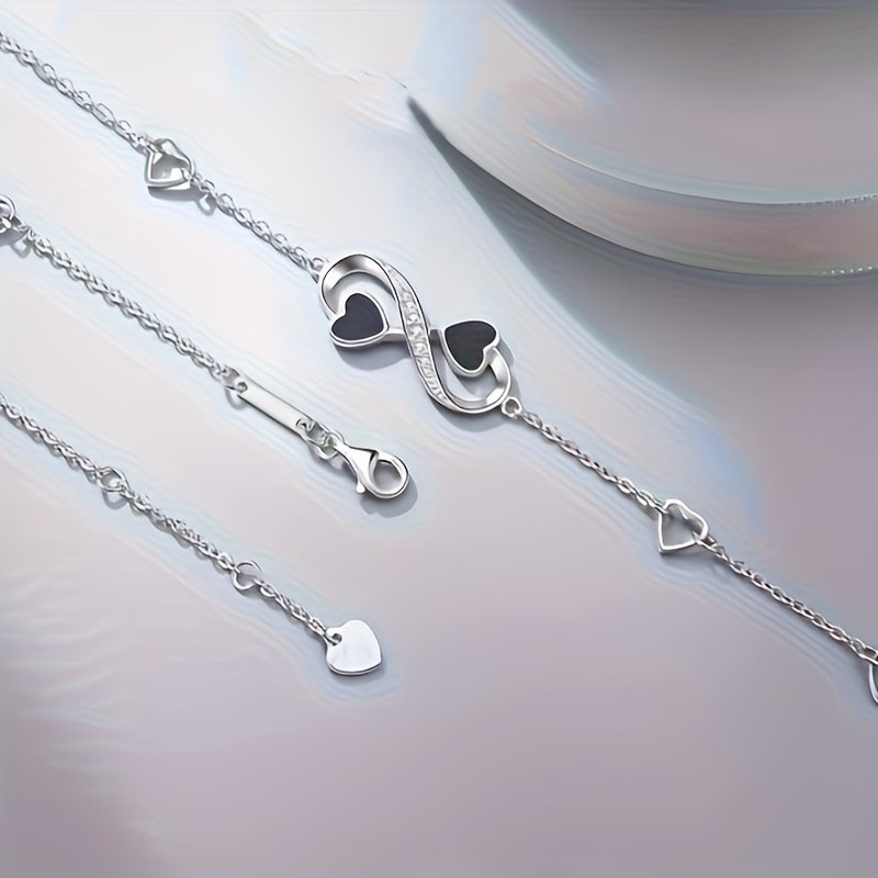 Sterling Silver Infinite Love Heart Anklet - Trendy