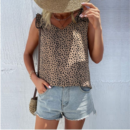 Leopard Print Sleeveless Top – Front View | Trendy-Ty Fashion
