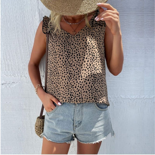 Leopard Print Sleeveless Top – Front View | Trendy-Ty Fashion