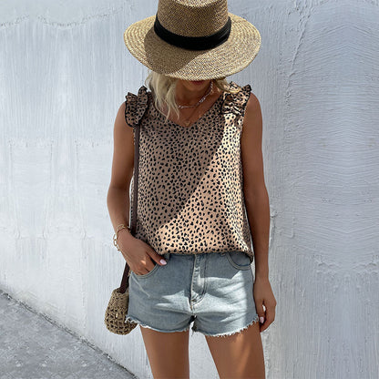 Leopard Print Sleeveless Top –  More Front View | Trendy-Ty Fashion