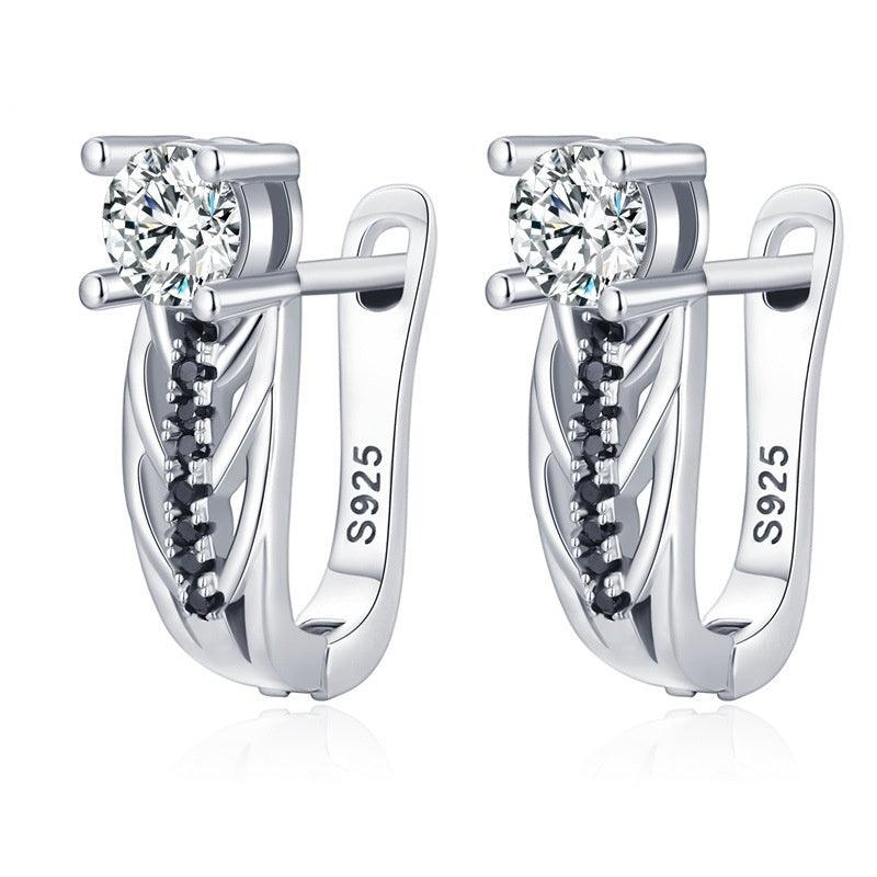 S925 Silver Hollow Zircon Earrings for Women - Trendy