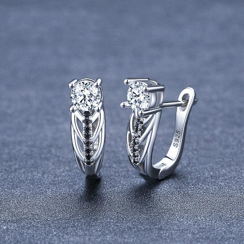 S925 Silver Hollow Zircon Earrings for Women - Trendy