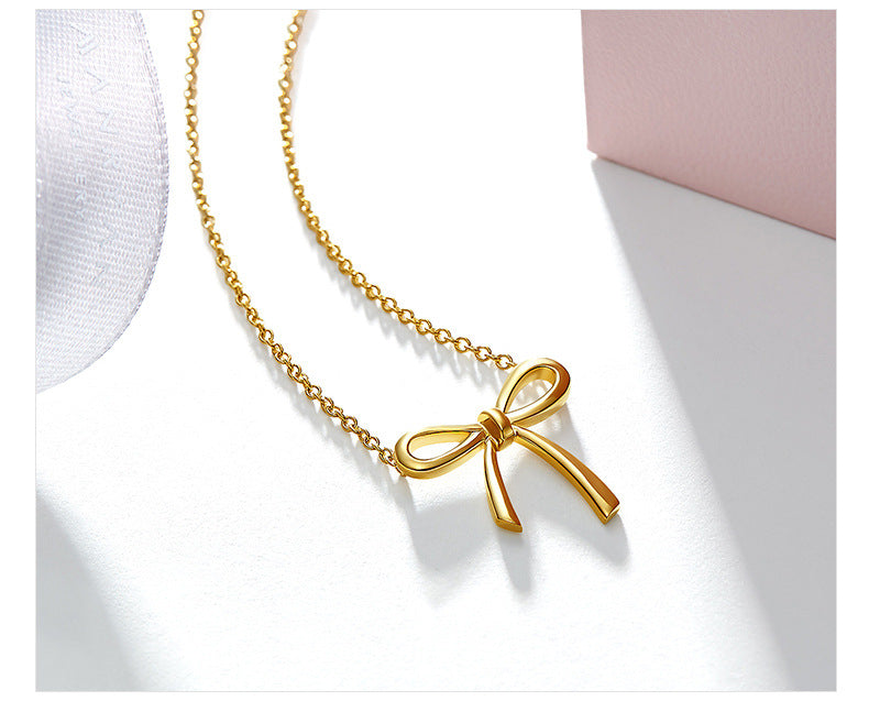 Women's Bow Pendant Necklace Clavicle Chain