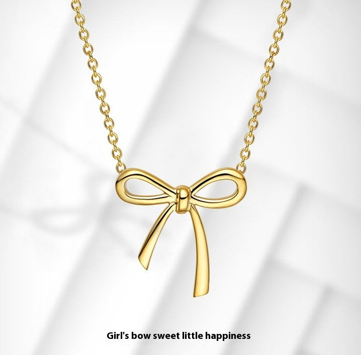 Women's Bow Pendant Necklace Clavicle Chain