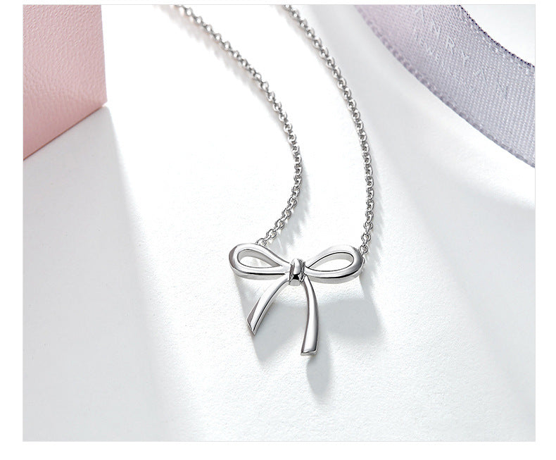 Women's Bow Pendant Necklace Clavicle Chain