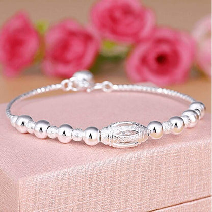 Copper Plated Silver Bell Bead Bracelet