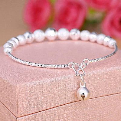 Women's Copper Plated Silver Bell Bead Bracelet - Trendy