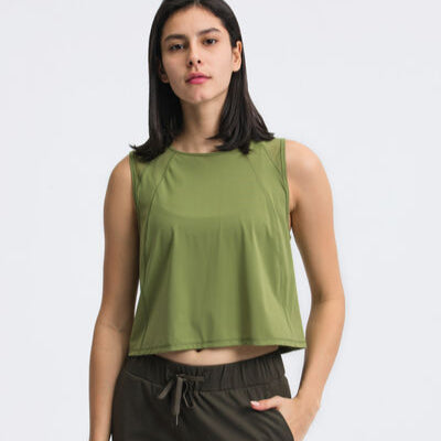 Women's Millennia Round Neck Cropped Active Tank - Trendy