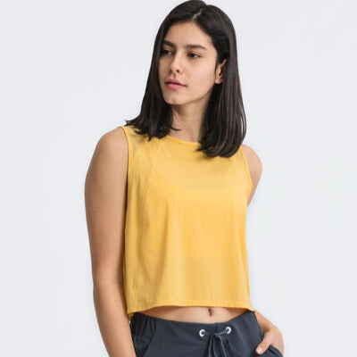 Women's Millennia Round Neck Cropped Active Tank - Trendy