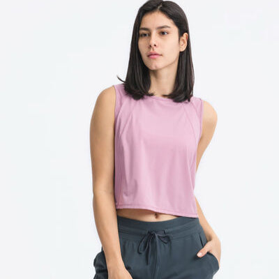 Women's Millennia Round Neck Cropped Active Tank - Trendy