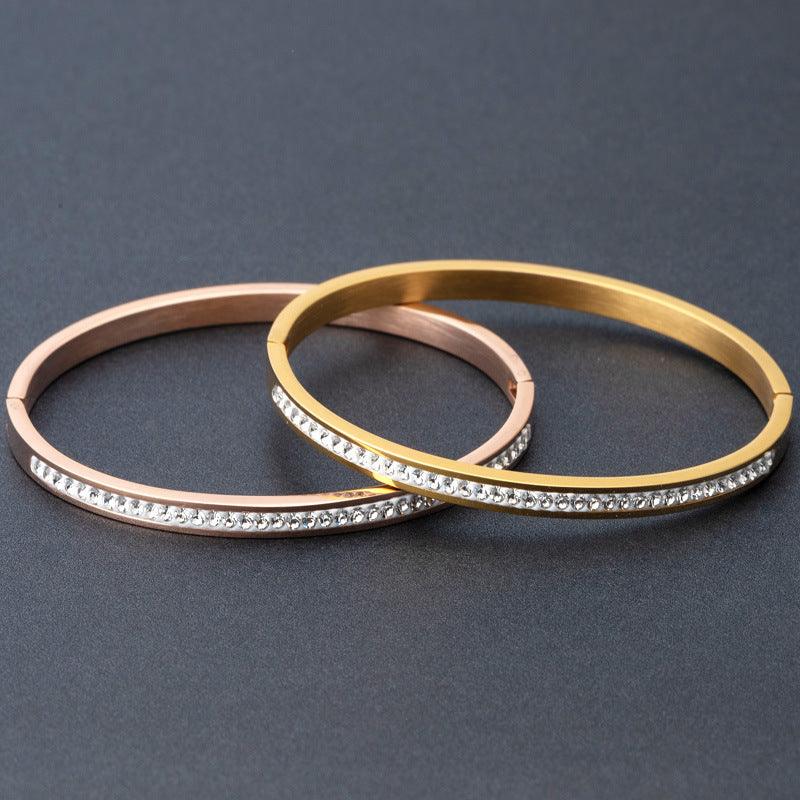 Women's Single Row Stainless Steel Bracelet - Trendy